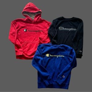 Set of 3 boys Champion sweatshirts sz L